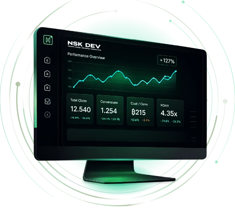 NSK DEV digital agency dashboard for WordPress development and Google Ads services